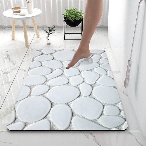 

tapis de bain en terre de diatomées motif galets tapis de salle de bain super absorbant paillasson nouveau design