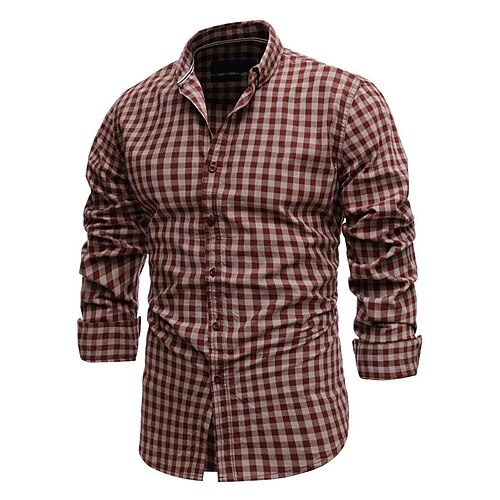 

Herren Hemd Knopfhemd Lässiges Hemd Kariertes Hemd trachtenhemd Hellgrünkaffee Schwarz Blau Rot Grün Langarm Plaid / Karomuster Umlegekragen Casual Täglich Bekleidung Modisch Klassisch Komfortabel