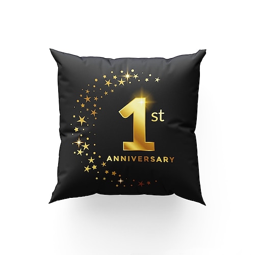 

Jubiläum doppelseitiger Kissenbezug 1pc Geschenk weicher dekorativer quadratischer Kissenbezug Kissenbezug für Schlafzimmer Wohnzimmer Sofa Couch Stuhl hochwertige Qualität maschinenwaschbar