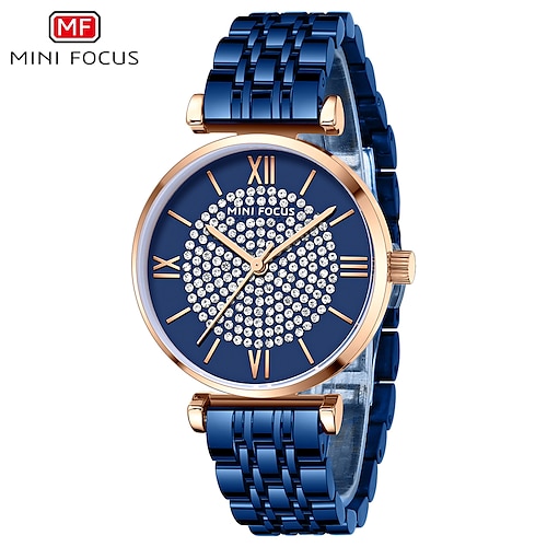 

MINI FOCUS Reloj de Pulsera Relojes de cuarzo para Mujer Analógico Cuarzo Elegante Brillante Moda Casual Impermeable Diamante Metal Aleación De moda Gypsophila