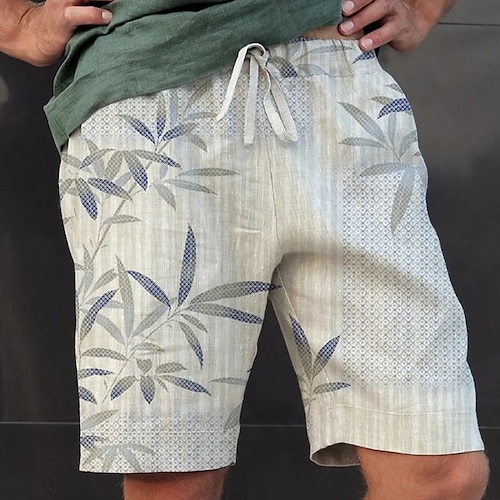 

Hombre Pantalón corto Pantalones cortos de verano Pantalones cortos de playa Pantalones cortos holgados Correa Cintura elástica Impresión 3D Graphic Hoja Transpirable Suave Corto Casual Diario