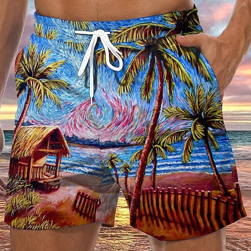 

Herre Surfeshorts Badeshorts Sommershorts Strandshorts Snorer med mesh fôr Elastisk midje Kokosnøttre Grafiske trykk Landskap Hurtigtørkende Kort Avslappet Daglig Ferie Bohem Hawaiisk 1 2