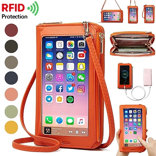 

RFID Touch Screen Women phone Bag Crossbody Purse Shoulder Bag Mobile Phone Bag Waterproof Fashion Women Bag