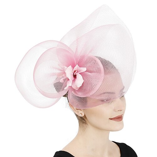 

fascinators Hør Bryllup tefest Kentucky Derby Hesterace Ladies Day Årgang Mode Elegant Med Blomster Medaljon Hovedbeklædning