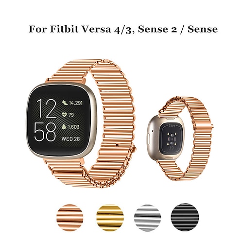 

Reim til Smartklokke Kompatibel med Fitbit Versa 4 / Sense 2 / Versa 3 / Sense Rustfritt stål Legering Smartklokke Stropp Justerbar Kvinner menn Alpin loop Erstatning Armbånd