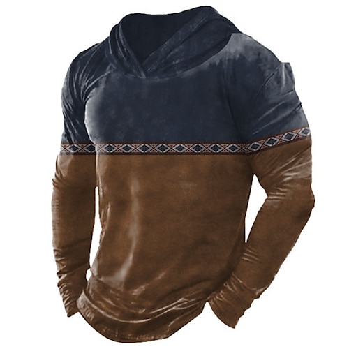 

Homme Sweat à capuche Marron Capuche Bloc de couleur Imprimés Photos Imprimer du quotidien Des sports Vacances 3D effet Vêtement de rue Design Décontractées Printemps été Vêtement Tenue Pulls Capuche