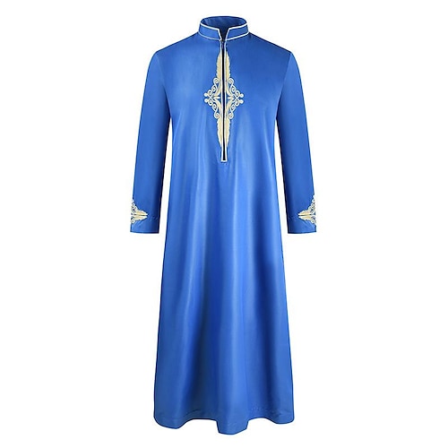 

Arabian Muslim Adults Men's Religious Saudi Arabic Robe Thobe / Jubba For Polyester Ramadan Leotard / Onesie