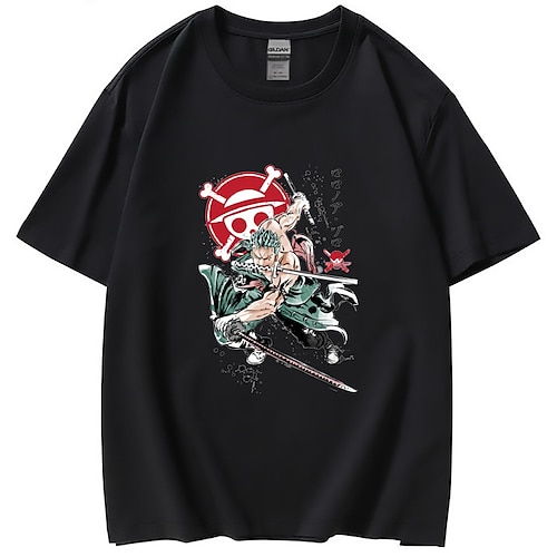 

One Piece Roronoa Zoro T-Shirt-Ärmel Bedruckt Klassisch Streetstyle T-shirt Für Herren Damen Unisex Erwachsene Heißprägen 100% Polyester Casual