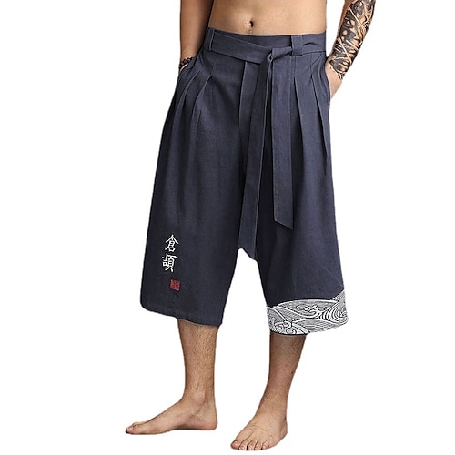 

Homens Calção Shorts de verão Shorts de praia Calças Capri Bolsos Com Cordão Cintura elástica Gráfico Spray Conforto Respirável Comprimento da panturrilha Ao ar livre Diário Streetwear Estilo Étnico