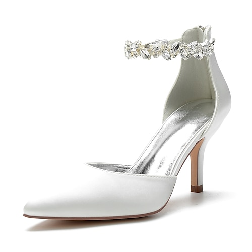 

Per donna scarpe da sposa Scarpe da sera Matrimonio Serata e festa Con diamantini Tacco alto Appuntite Sensuale minimalismo Raso Cerniera Tinta unica Argento Vinaccia Verde e blu