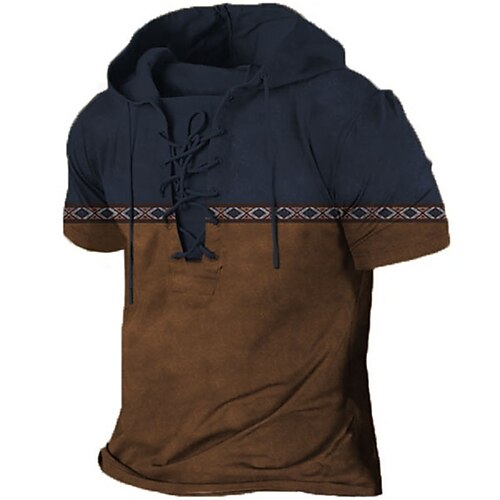 

Homme Sweat à capuche Noir bleu marine Marron Café Gris Capuche Bloc de couleur Imprimés Photos Lacet Imprimer Sport Loisir du quotidien Vacances 3D effet Design Décontractées Sport Printemps été