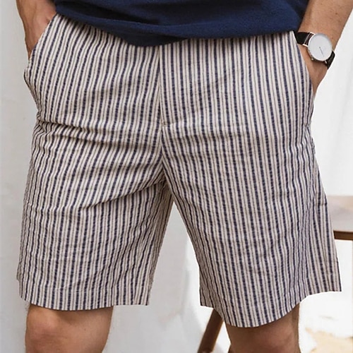 

Hombre Pantalón corto Pantalones cortos de verano Pantalones cortos de playa Pantalones cortos holgados Correa Cintura elástica Raya Transpirable Suave Corto Casual Diario Festivos Ropa de calle