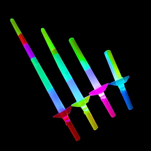 

i grandi bastoncini flash telescopici da concerto a quattro barre incandescenti sono dotati di giocattoli elettronici a led a emissione di luce 2 pezzi
