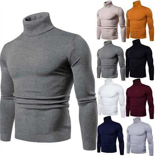 

Per uomo Pullover Maglione A coste Maglia Lavorato a maglia Liscio A collo alto Moda Tenere al caldo Da mare Per uscire Abbigliamento Inverno Autunno Nero Bianco M L XL