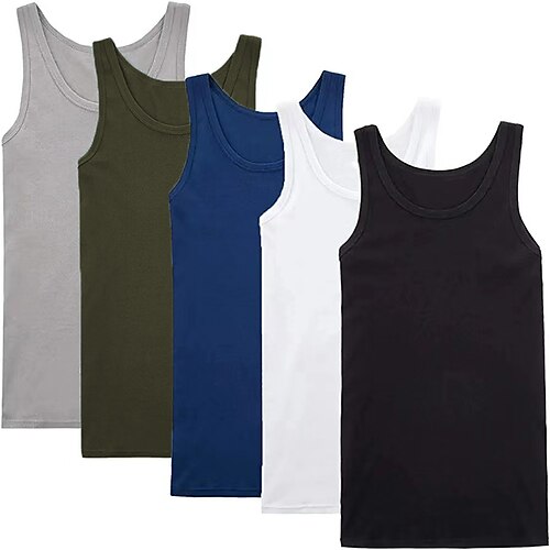 

Herre Tanktop Vest Top Underskorte Vanlig Rund hals atletiktøj Ferierejse Uden ærmer Tøj Mode Gade Klassisk Stil