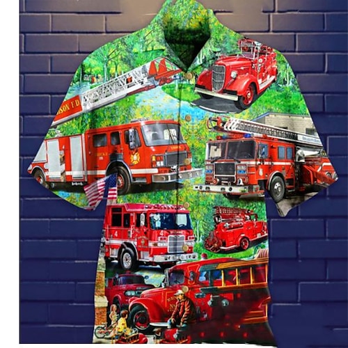 

Homme Chemise Chemise hawaïenne Imprimés Photos Moto Bus Lumière Collier cubain Jaune Rouge Bleu Roi Bleu Violet Casual Vacances Manche Courte Bouton bas Imprimer Vêtement Tenue Tropique Mode