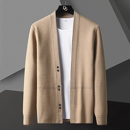 

Herre Genser Cardigan Genser Riflet Strikke Tunika Knapp Strikket عادي V-hals Stilfull Fritid Dagligdagstøy Gateklær Klær Vår & Vinter Svart Blå M L XL