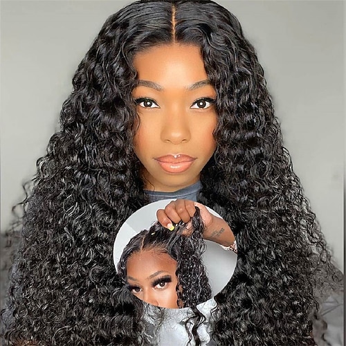 

wear and go parykker til begyndere parykker til sorte kvinder menneskehår deep wave blonder front parykker menneskehår limfri klar til at bære parykker ny opgraderet ingen lim 4x4 blonder forskåret