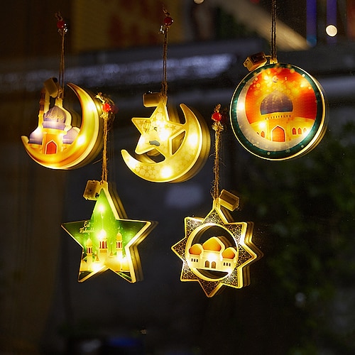 

ramadan eid led nattlys mubarak star moon slott dekorasjon til hjemmet islam muslimsk fest anheng ramadan kareem eid al adha gaver belysning