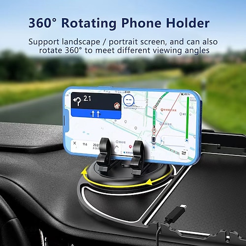 

Dashboard telefonholder Vandtæt Roterbar Bærbar Telefonholder til Bil Kompatibel med Alle mobiltelefoner Tilbehør til mobiltelefoner