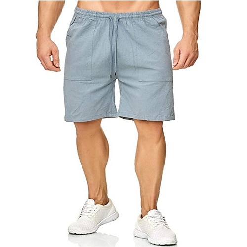 

Herre Shorts Linneshorts Sommer shorts Strandshorts Snørelukning Elastisk Talje Vanlig Åndbart Blød Korte Afslappet Daglig Ferie hør / bomuldsblanding Gade Hawaiiansk Sort Blå Mikroelastisk