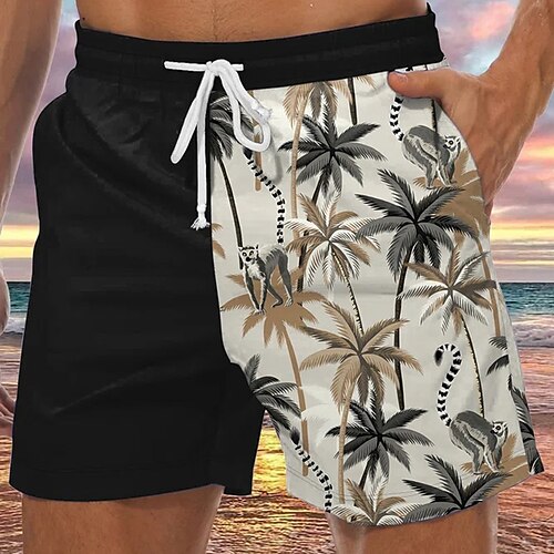 

Per uomo Boxer da surf Pantaloncini da mare Boxer da mare Pantaloncini estivi Pantaloncini da spiaggia A cordoncino con fodera in rete Vita elastica Color Block Albero di cocco Stampe astratte