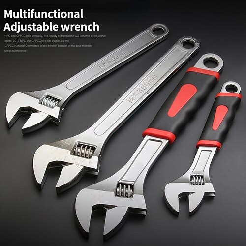 

Rubber-coated Adjustable Wrench, Auto Repair Car Repair Bathroom Adjustable Wrench, Flexible Adjustable Wrench Hardware Tools With Plastic Handle