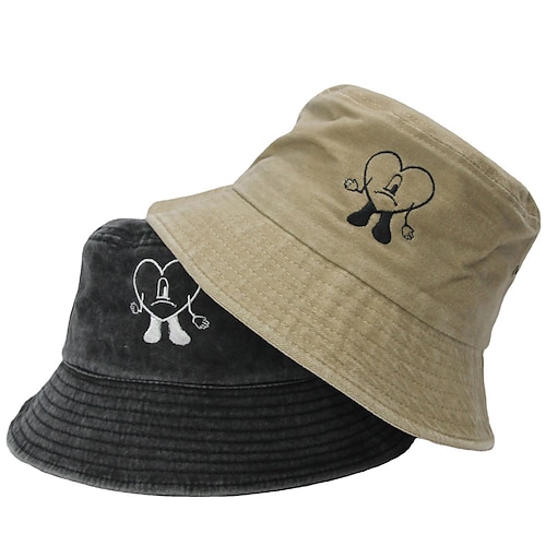 

Per uomo Cappelli da pescatore Cappello da sole Cappello da pescatore Cappello Boonie Cappello da escursione Nero Bianco Cotone Streetwear Moda Informale Esterno Giornaliero Per uscire Con cuori