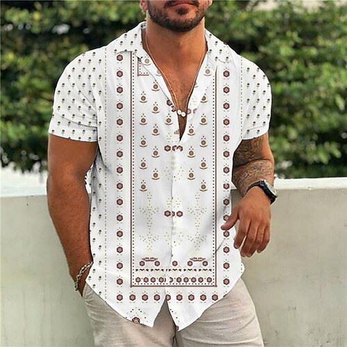 

Herren Hemd Blumen Grafik-Drucke Umlegekragen Gelb Blau Grün Strasse Casual Kurze Ärmel Button-Down Bedruckt Bekleidung Tropisch Modisch Boho Designer