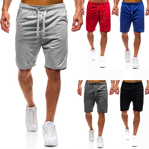 

Homens calções atléticos Shorts ativos Shorts de moletom Calção Bolsos Com Cordão Cintura elástica Tecido Conforto Respirável Comprimento do joelho Esportes Diário Feriado Misto de Algodão Básico