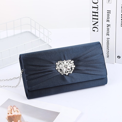 Women's Evening Bag Bridal Purse Evening Bag Top Handle Bag Polyester Alloy  Plain Solid Color Party / Evening Daily Blue Black Pink Dark Red 2023 - US  $39.99
