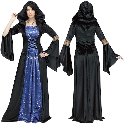 

Strega Costumi da vampiro Vestiti Costume cosplay Per adulto Per donna Medievale Halloween Halloween Halloween Feste / vacanze Terylene Nero Per donna Facile Costumi carnevale Stampe