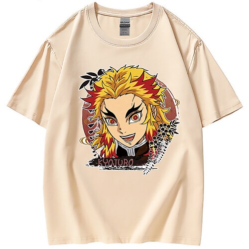 

Dämonentöter: Kimetsu no Yaiba Rengoku Kyoujurou T-Shirt-Ärmel Bedruckt Klassisch Streetstyle T-shirt Für Herren Damen Unisex Erwachsene Heißprägen 100% Polyester Casual