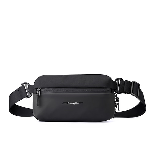 

Herre Crossbody-veske Brystveske Nylon Daglig Glidelås Stor kapasitet Helfarge Svart Mørkeblå Regnbue