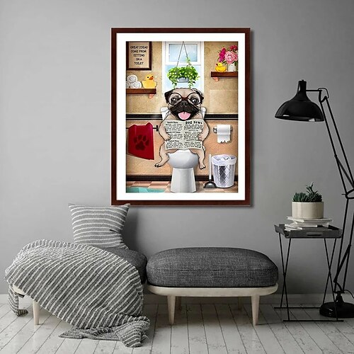 

Animal mur art toile mignon chien peinture affiches abstrait mur art photo décor à la maison sans cadre