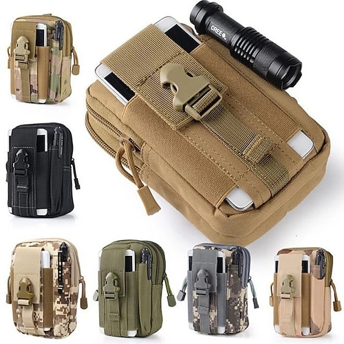 

étui de téléphone portable militaire molle poche taille sac camo étanche nylon multifonction décontracté hommes fanny taille pack mâle petit sac