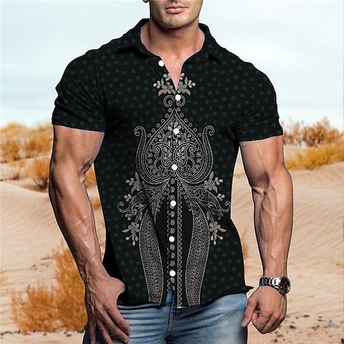 

Homme Chemise Chemise hawaïenne Floral Imprimés Photos Col rabattu Noir Rouge Vert Plein Air Casual Manches courtes Bouton bas Imprimer Vêtement Tenue Tropique Bohème Design Flexible