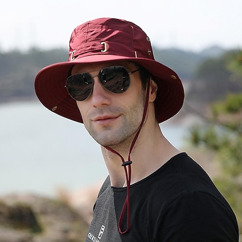 

Men's Women's Sun Hat Bucket Hat Fishing Hat Outdoor Portable UV Sun Protection UPF50 Breathable Hat Navy Black Wine for Fishing Climbing Beach