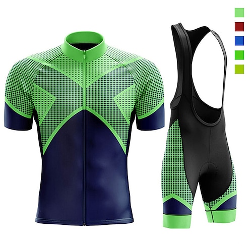 

21Grams Per uomo Maglia con salopette corta da ciclismo Manica corta Ciclismo da montagna Cicismo su strada Rosso Blu Verde Menta Bicicletta Traspirazione umidità Asciugatura rapida Elastene Gli sport