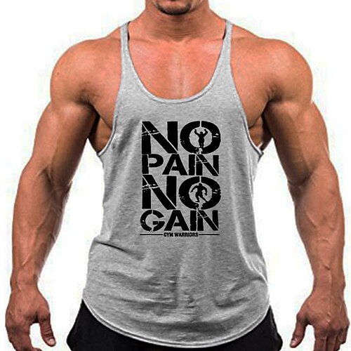 

Men's Tank Top Vest Top Undershirt Racer Back Tank Top Graphic Letter U Neck Sport Daily Sleeveless Print Clothing Apparel Fashion Muscle Workout