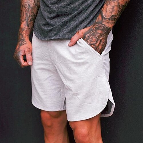 

Homens Calção Shorts de praia Shorts de Corrida Bolsos Cintura elástica Tecido Conforto Respirável Curto Ao ar livre Diário Feriado Esportes à moda Preto Branco