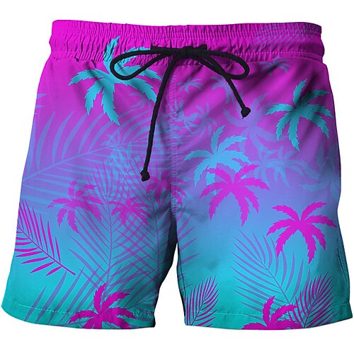 

Herre Surf shorts Badeshorts Sommer shorts Strandshorts Lomme Snørelukning Elastisk Talje Bogstaver Kokos palme Hurtigtørrende udendørs Ferie I-byen-tøj Boheme Hawaiiansk 1 2
