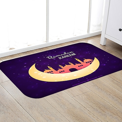 

Tapis de prière musulman ramadan eid mubarak couverture bride tissu impression maison entrée matelas salle de bain tapis