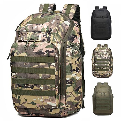 

Mochila de senderismo Mochila Mochila táctica militar Resistente a la lluvia Transpirable Plegable Ligero Reductor del Sudor Al aire libre Caza Pesca Senderismo Escalada Balck Camuflaje Verde Trébol