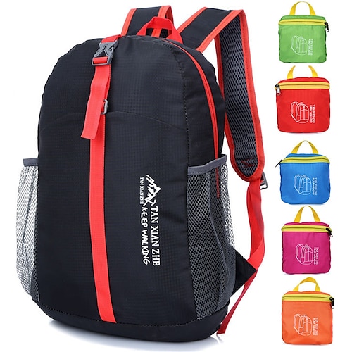 

15-25 L Mochila de senderismo Mochila Ligera Ligera Mochila Resistente a la lluvia Transpirable Plegable Ligero Reductor del Sudor Al aire libre Caza Pesca Senderismo Escalada Nailon Negro Rojo Azul