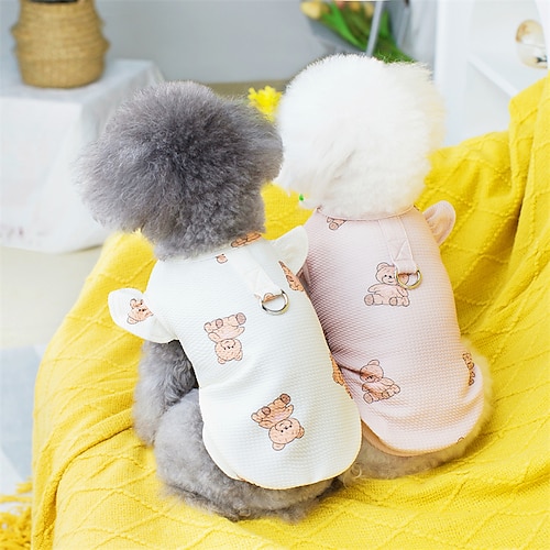 

Chien Chat Tee-shirt Ours Adorable Doux Extérieur Quotidien Vêtements pour Chien Vêtements pour chiots Tenues De Chien Doux Rose Perle Beige Costume pour fille et garçon chien Polyester Coton XS S M