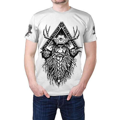 

Vikings Guerriers Manches Ajustées Animé Classique Style de rue Tee-shirt Pour Homme Femme Unisexe Adulte Estampage à chaud 100 % Polyester Casual Quotidien