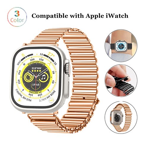 

Alpine Loop Compatible with Apple Watch band 38mm 40mm 41mm 42mm 44mm 45mm 49mm Metal Clasp Adjustable Breathable Stainless Steel Strap Replacement Wristband for iwatch Series Ultra 8 7 6 5 4 3 2 1 SE