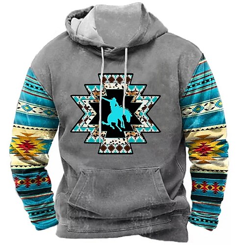 

Herren Unisex Hoodie Sweatshirt Kapuze Grau Mit Kapuze Stammes Grafik-Drucke Patchwork Bedruckt Täglich Sport 3D-Druck Strassenmode Brautkleider schlicht Groß und hoch Frühling Herbst Bekleidung
