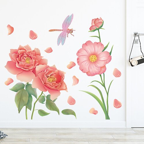 

Florais e plantas Adesivos de Parede Quarto / Sala de Estar, Removível / Pré-colar PVC Decoração do lar Decalque 2pcs